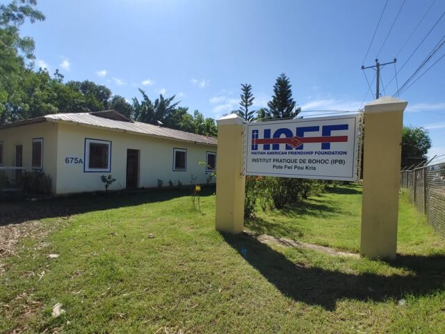 New Sign 8 November 2025!A very patient donor gifted with graphic arts talent helped us design this new sign for HAFF using our colorful official HAFF logo.  Anyone interested in helping provide smaller vinyl banners with Bible verses for our IPB secondary school  classes please let us know.   [Top photo is of the new sign and below it the old sign.]