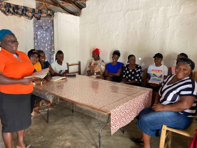 The Godly Woman class studies “The Proverbs 31 Woman” as the basis for their Christian homemaking corse. Today they are reviewing verses 10-30 of that Proverb. They are also finishing colorful, large canvas shopping bags and making peanut butter cookies.