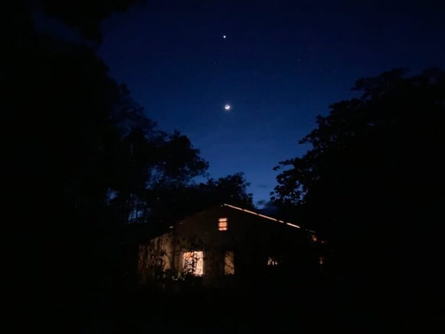 Our phone cameras can’t capture all the stars we see at night on the HAFF campus because there are no other lights. However, this twilight photo shows Dr. Patricia’s cozy house under the moon and a first star. The grandeur of nature reminds us that God is still in control and still blesses Haiti with many moments of peace and beauty despite violence and poverty.
#HAFF #Haiti #Kingdomwork